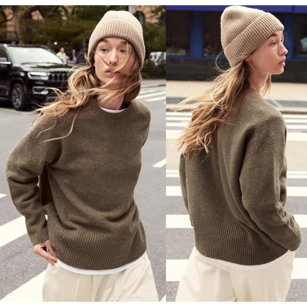 NEW ZARA soft feel knit mink brown jumper 1509 size M